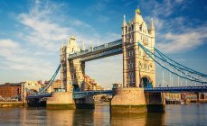 Iconic Tower Bridge was built in the late 19th century and can open so that tall vessels can pass through on the river