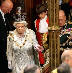 Queen Elizabeth II and Prince Philip, Duke of Edinburgh attend the State Opening of Parliament