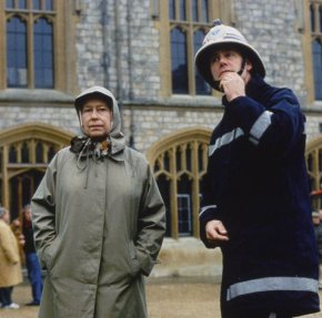 The Queen surveying Windsor after the fire