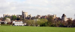 Windsor Castle viewed from the Thames river